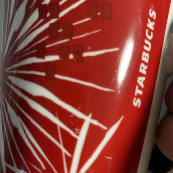 Starbucks Red fireworks Christmas 23 oz Cup 2014 Edition - Picture 6 of 7